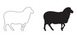 © Naseem - Sheep Silhouette - Minimalist and Stylish Sheep Outline - Sheep Vector - Sheep Icon