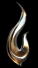 Poster - Abstract Metallic Flame Design Illustration