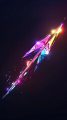 Poster - Abstract Crystal Arrow In Motion Through Space