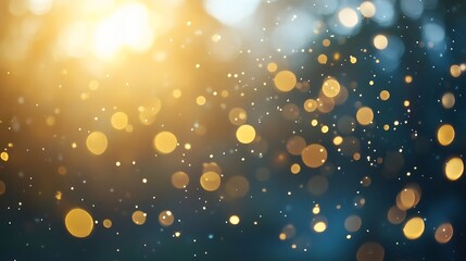 Poster - Beautiful bokeh background with soft golden lights glimmering in a dreamy atmosphere : Generative AI