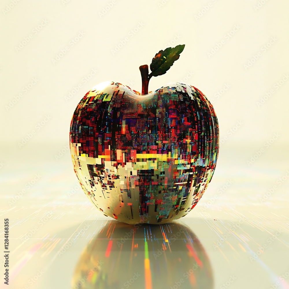 Pixelated Apple From Dk Computer Coding Python Deconstructed Digital Apple An Avant Garde Abstract Interpretation of a ...