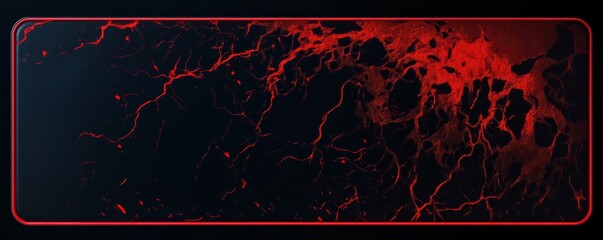 Poster - Abstract black and red neural network pattern with organic texture