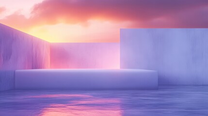 Poster - Glowing Doorway Opens to Surreal Landscapes Beyond in Empty Room Filled With Vibrant Colors