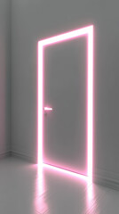 Aufkleber - Glowing Doorway Opens to a Surreal Landscape of Digital Reality and Infinite Possibilities