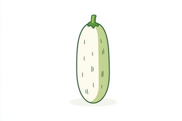 Poster - Elegant Line Drawing of a Cucumber Showcasing Minimalism and Simplicity in Art