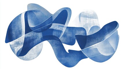 Poster - Abstract Blue Wave Form Design Artwork