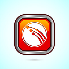 Poster - Fiber optic cable icon design illustration. Electric wire sign, digital internet, Orange color square button design