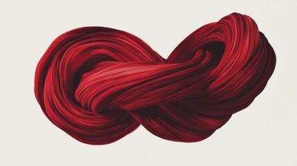 Canvas Print - Abstract Red Fabric Knot Swirling Design