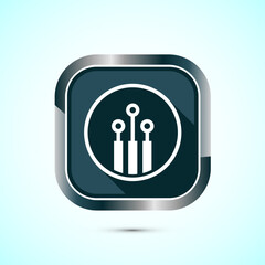 Poster - Fiber optic cable icon design illustration. Electric wire sign, digital internet, Gray color shadow button design