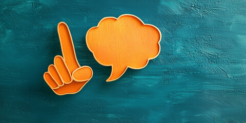 Poster - Hand gesture with finger raised in signaling 