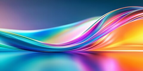 Wall Mural - visually striking digital art composition with fluid, colorful waves and smooth light transitions