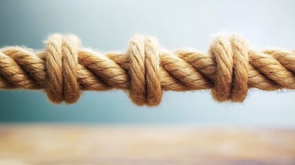 Poster - Closeup view of twined natural rope showcasing the intricate texture and craftsmanship : Generative AI