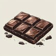 © aimodels24 - Delicious Dark Chocolate Bar with Pieces and Crumbs