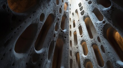 Leinwandbilder - Intriguing Abstract Architecture of Hollow Structures Illuminated by Natural Light : Generative AI