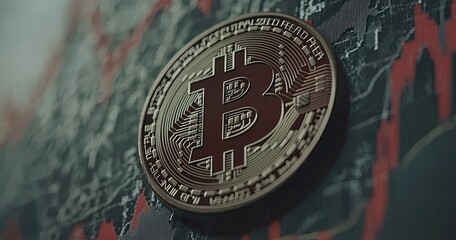 Poster - Concept of virtual cryptocurrency. Bitcoin and digital coins. Idea of the  market. Digital money and  trading