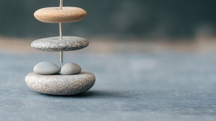 Fototapete - Carefully balanced stones showcasing the art of tranquility and zen in a serene setting : Generative AI