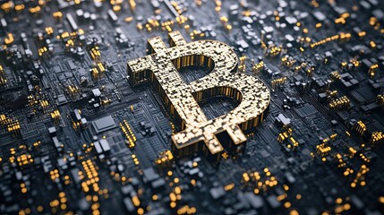 Poster - Bitcoin virtual cryptocurrency blockchain technology digital currency money gold coin exchange market future global network connections