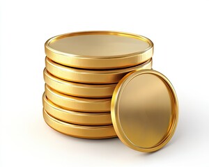 Poster - A 3D  image of a gold coin currency, isolated on a transparent background