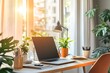 © Humoresque - Cozy and Productive Home Office Setup with Natural Lighting and Greenery