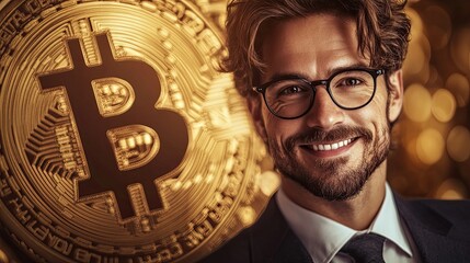 Poster - Bitcoin operates as a backdrop in an online decentralized finance ecosystem, where transactions and data visualizations highlight the activity of influential market players, known as whales