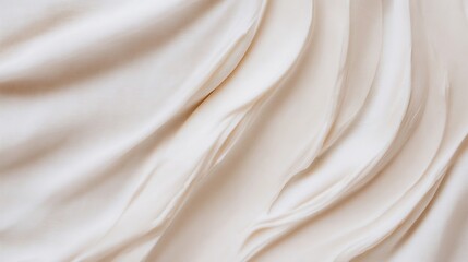 Fototapete - Elegant draped fabric showcasing smooth waves and soft texture in neutral tones : Generative AI
