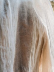 Leinwandbilder - Soft Textured CloseUp of White Fabric Draped in Natural Light Creating a Dreamy Effect : Generative AI