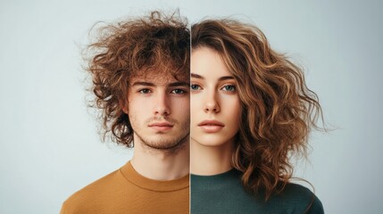 Poster - Transformation from unkempt to stylish hair showcasing a striking before and after hairstyle change. Generative AI