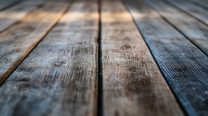 Wall Mural - Closeup view of textured wooden planks creating a rustic and natural floor surface : Generative AI