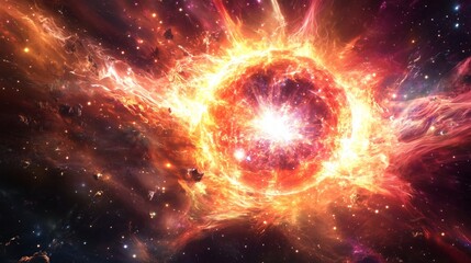 Wall Mural - the dazzling eruption of cosmic nebulae