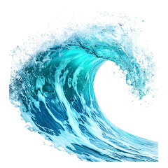 Wall Mural - Stunning Turquoise Ocean Wave PNG Against Transparent Background for Nature Art, Surfing Graphics, or Beach-Themed Designs