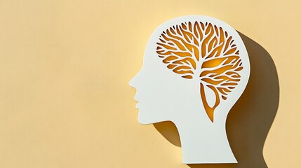 Poster - Human Profile with Tree Design Representing Growth and Creativity