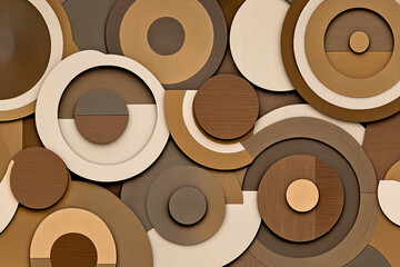 Wall Mural - Unique geometric abstract wallpaper in earthy tones and textures