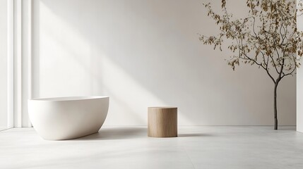 Poster - An elegant and modern bathroom featuring a chic freestanding bathtub and stylish decor elements : Generative AI