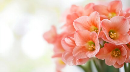 Poster - Beautiful close up of soft pink flowers with delicate petals and vibrant green centers captured in natural light : Generative AI