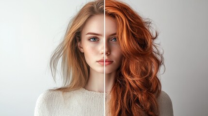 Poster - Transformation of Style with Hair Makeover during Daytime at Beauty Salon. Generative AI