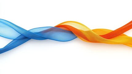Poster - Colorful Flowing Ribbons of Blue and Orange Dancing in the Air