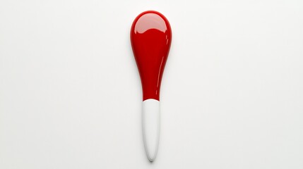 Poster - Single Red Paint Drop on White Background Artistic Concept Design
