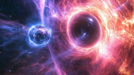 Wall Mural - the dazzling collision of binary stars in the universe