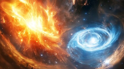 Wall Mural - energy collisions in cosmic nebulae