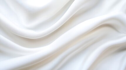 Poster - Elegant white fabric draped softly showcasing a smooth and luxurious texture for home decor : Generative AI