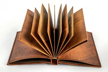 Wall Mural - Open book isolated on white background. 3d illustration. Top view.