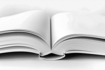 Wall Mural - Open book isolated on white background. 3d illustration. Mock-up.