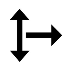 Poster - Bold black direction arrows indicating movement and orientation in multiple directions
