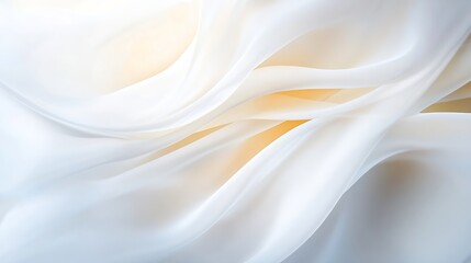 Poster - Flowing silk fabric in soft white tones creating an elegant and serene background perfect for artistic designs : Generative AI
