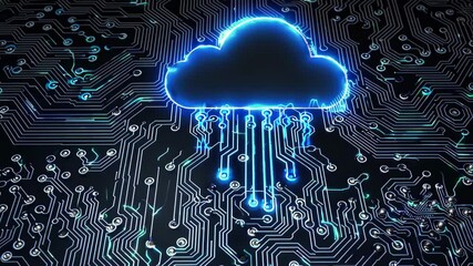 The Cloud with Circuitry Background