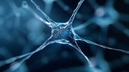 Leinwandbilder - Close up view of a neuron highlighting the intricate structure of neural connections in scientific research : Generative AI
