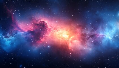 Wall Mural - a spectacular view of a colorful and vast cosmic nebula