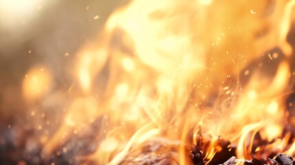 Fototapete - Mesmerizing flames dancing in the dark creating a warm and enchanting atmosphere : Generative AI