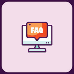 Poster - Frequently Asked Questions FAQ Icon on Computer Screen