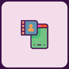 Fototapete - Mobile Profile Data Transfer Icon Illustration
